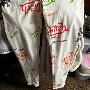 Von Dutch Kids White Multicolor Logo Joggers